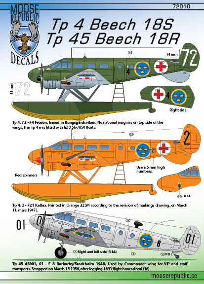 American Airlines Beech 18 C-45 Pointerdog7 decals for Pioneer 2 1/72 scale 